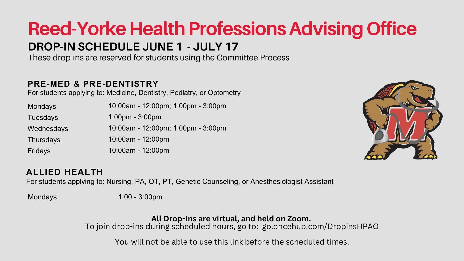 May 27-July 15 Drop-ins