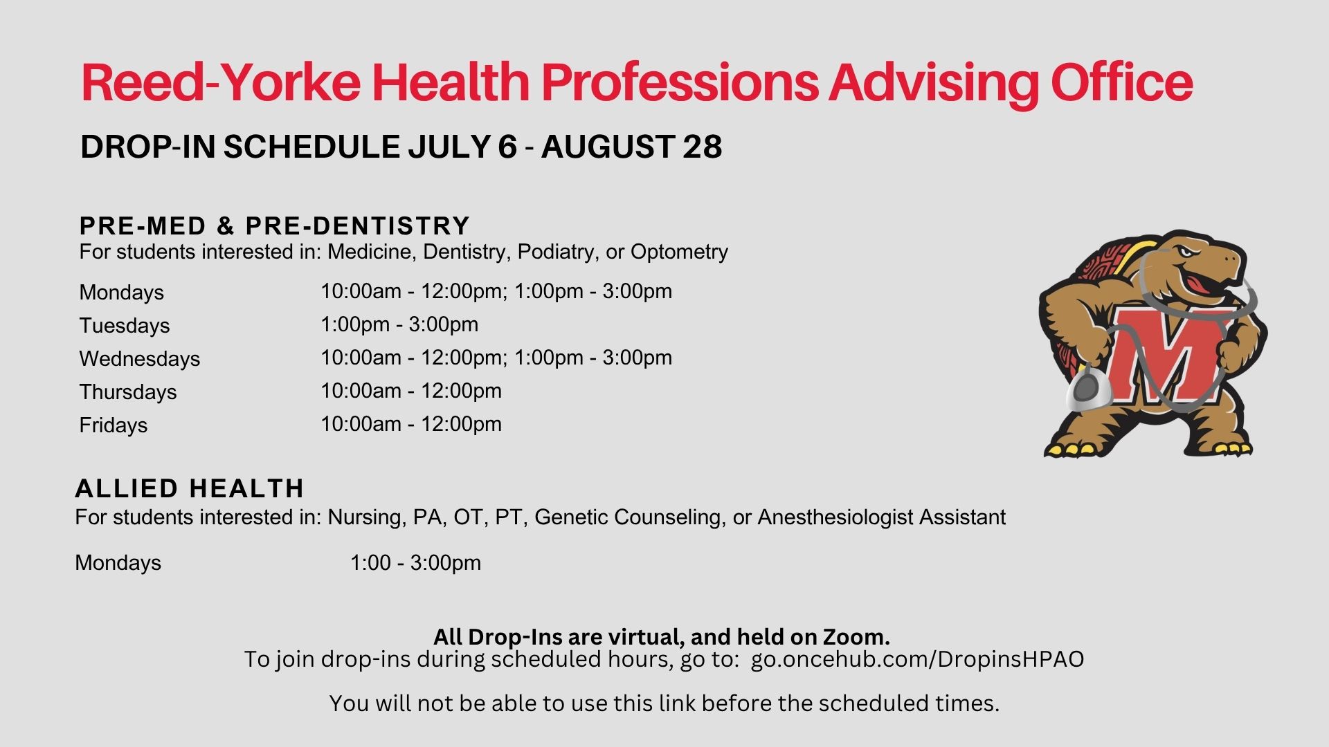 May 27-July 15 Drop-ins