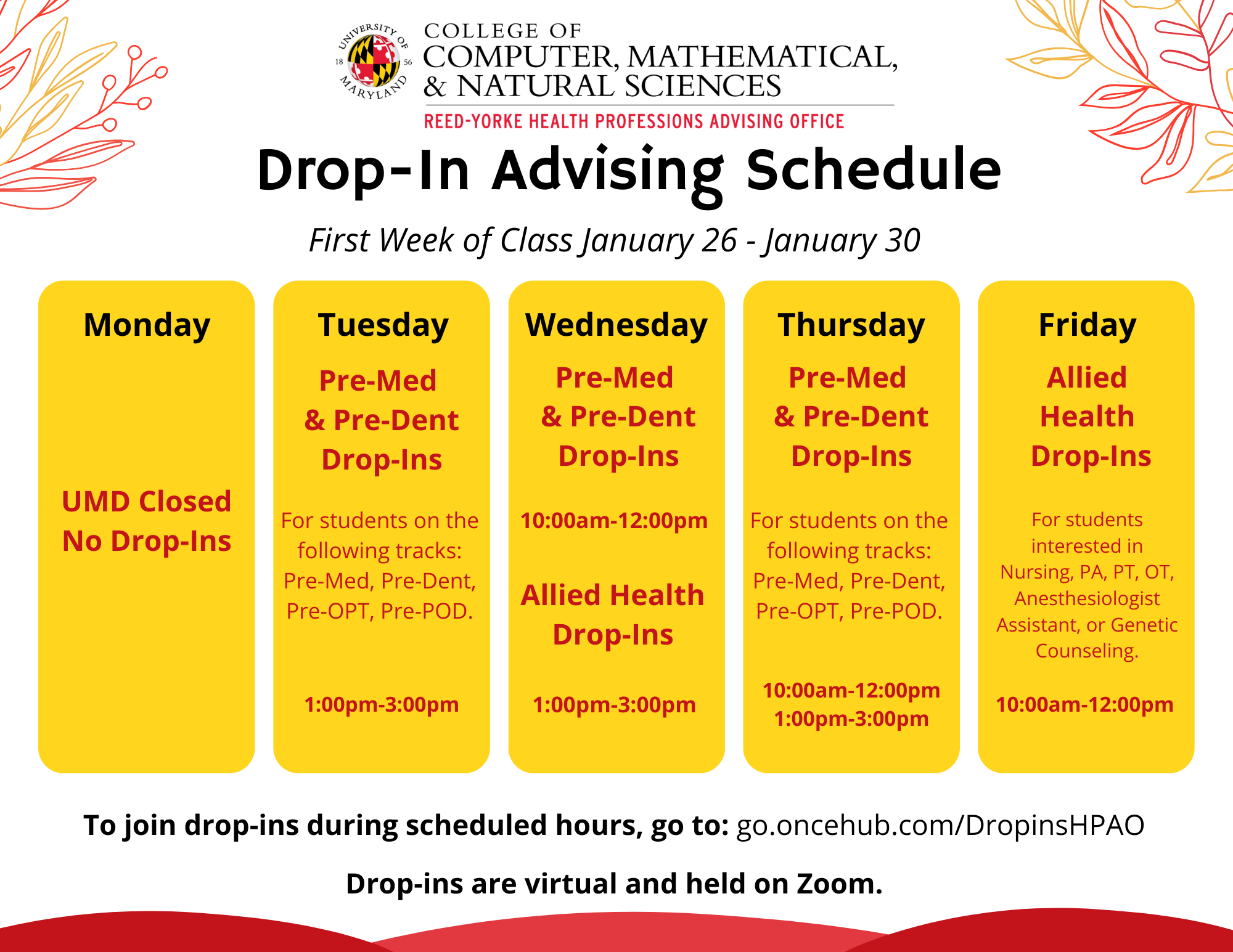 May 27-July 15 Drop-ins