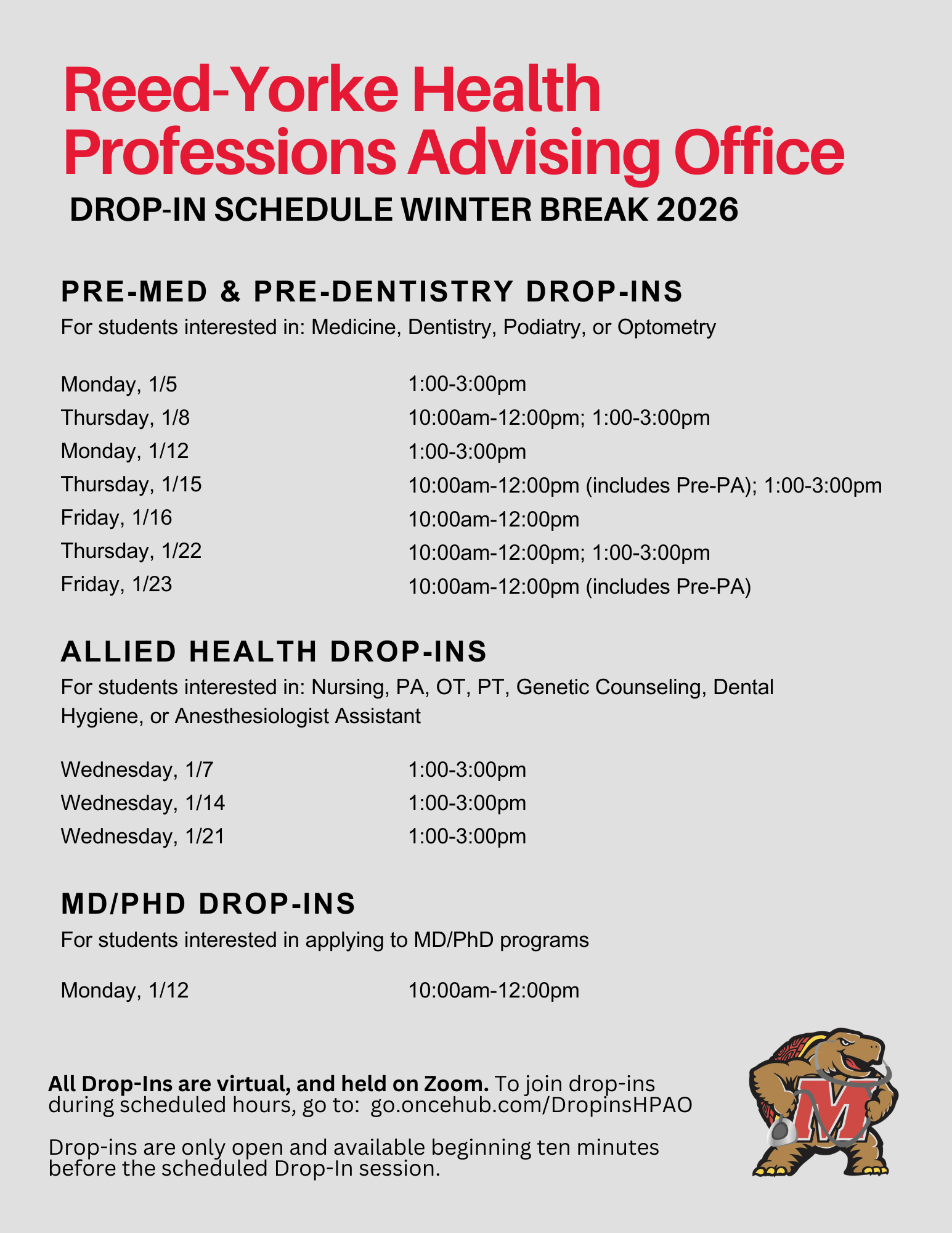 May 27-July 15 Drop-ins