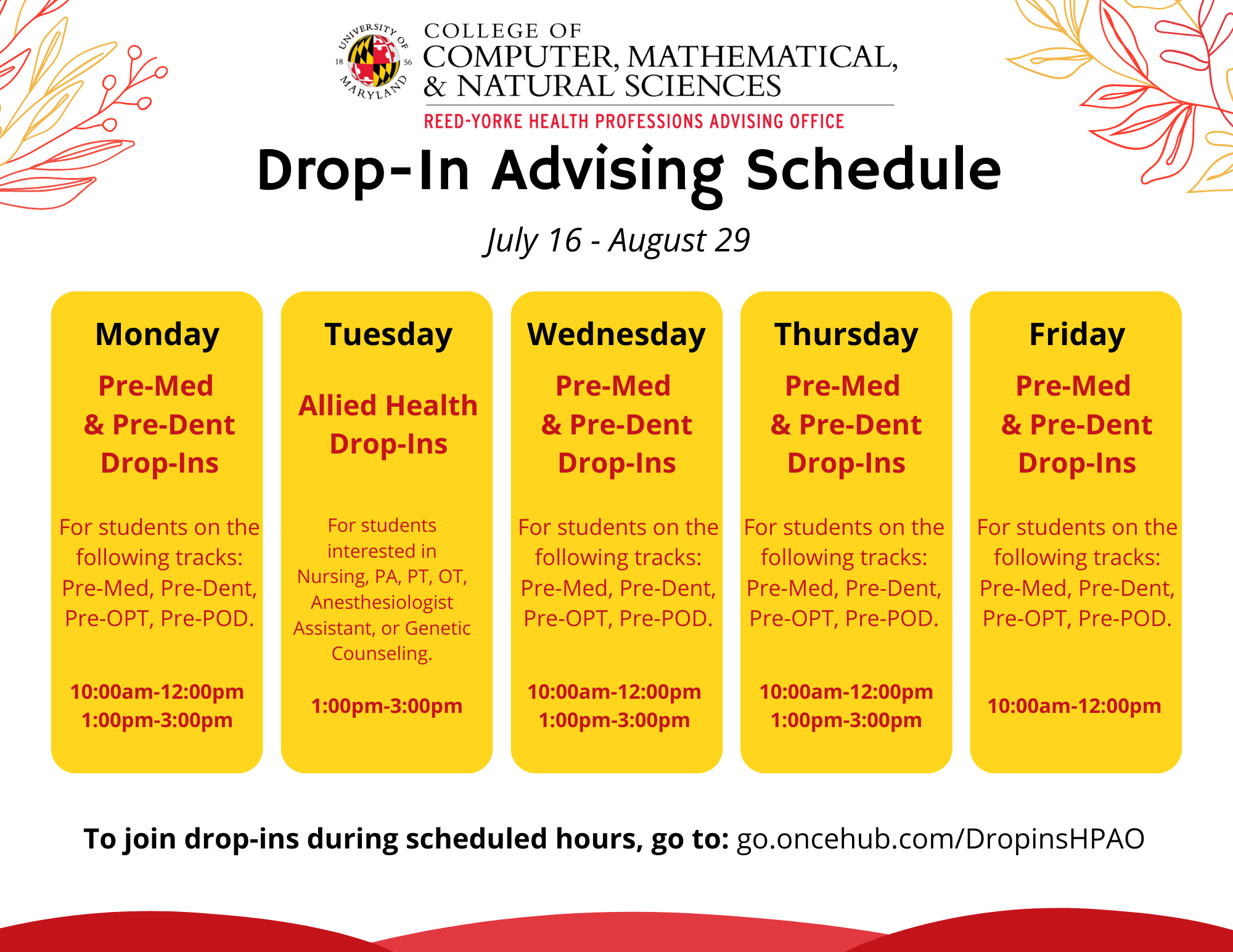 May 27-July 15 Drop-ins